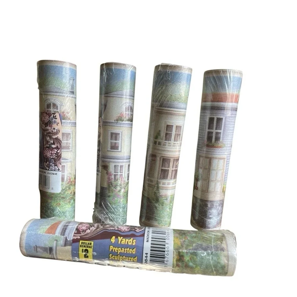 Madison Avenue Houses Pre-Pasted Sculptured Wallpaper Border 5 rolls 24 Yards